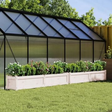 Jardiniere de grădină, 2 buc., alb, lemn masiv de pin