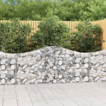 Coșuri gabion arcuite 3 buc, 200x30x80/100cm, fier galvanizat