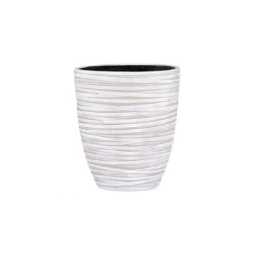 Ghiveci oval LOOP lungime 33 latime 15 inaltime 36 ivory