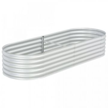 Strat înălțat de grădină argintiu 240x80x44 cm oțel galvanizat