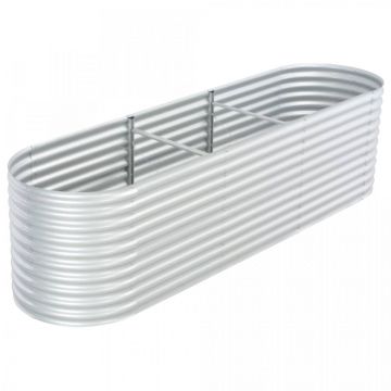 Strat înălțat de grădină argintiu 320x80x81 cm oțel galvanizat