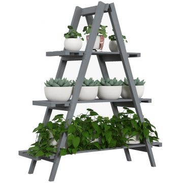 Suport de plante din lemn Outsunny , suport pentru ghivece | Aosom Romania