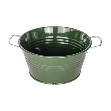 Bol cu manere din metal Mary's Garden Supplies 18 cm, culoarea verde