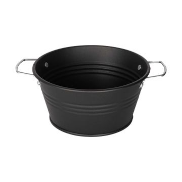 Bol cu manere din metal Marys Garden Supplies 18 cm, culoarea negru