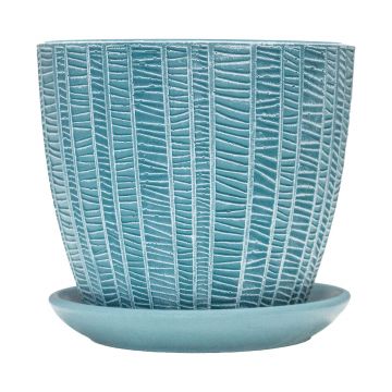Ghiveci ceramic cu farfurie Metro Sea Wave
