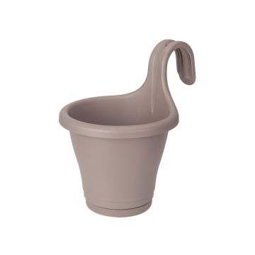 Ghiveci cu agatatoare corsica easy hanger single 20cm, culoare taupe