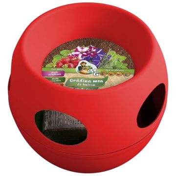 Ghiveci Multi Globe pentru gradini suspendate, culoare red
