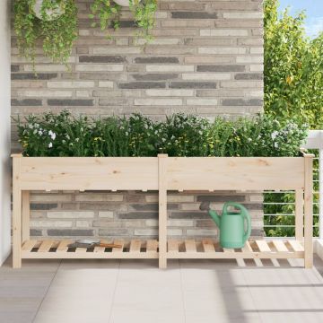 Jardiniță cu raft 203x53x76 cm din lemn masiv de brad