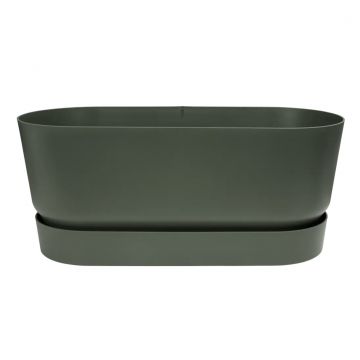 Jardiniera cu roti pentru terasa greenville terrace 60cm, culoare verde