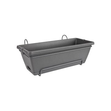 Jardiniera cu sistem de prindere Barcelona 50cm allin1, culoare antracit