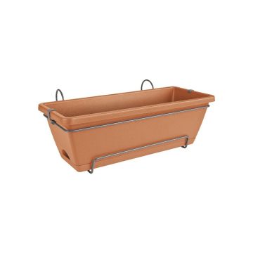 Jardiniera cu sistem de prindere Barcelona 50cm allin1, culoare terra