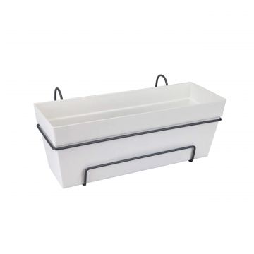 Jardiniera cu sistem de prindere loft urban 50cm allin1, culoare alb
