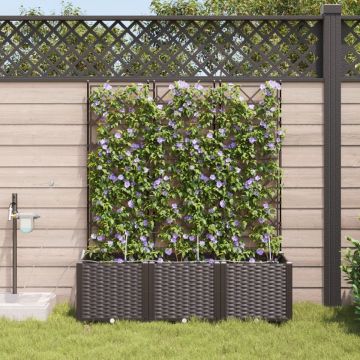Jardiniere cu sistem de irigație a apei 3 buc Brown