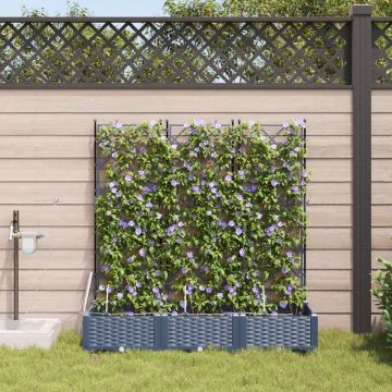 Jardiniere cu sistem de irigare 3 piese Gri