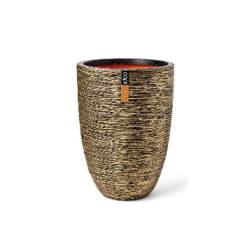Masca de ghiveci premium eleganta RIB NL, din material compozit, dimensiuni 34x46cm, culoarea black-gold