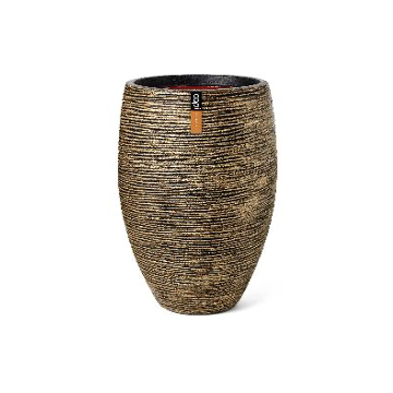Masca de ghiveci premium eleganta RIB NL, din material compozit, dimensiuni 40x60cm, culoarea black-gold
