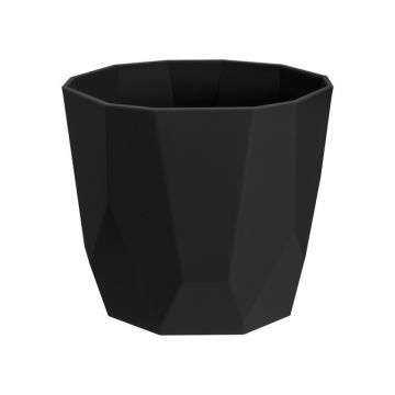 Masca ghiveci b.for rock 18cm rotund, culoare living black