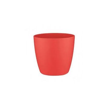 Masca ghiveci brussels 10,5cm rotund, culoare poppy red