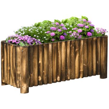 Outsunny pat înalt pentru plante, pentru ierburi aromatice, legume și flori, din lemn de brad, 100x38,5x40 cm | Aosom Romania