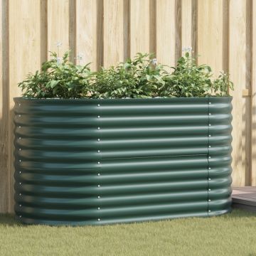 Pat Ridicat pentru Grădină Verde 160x80x81 cm din Oțel Galvanizat