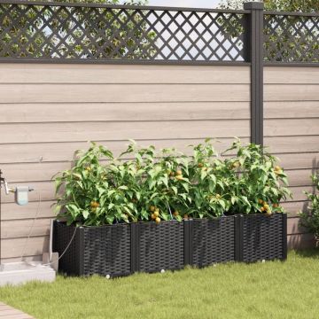 Plante de grădină cu sistem de irigare cu apă 4 bucăți Negru