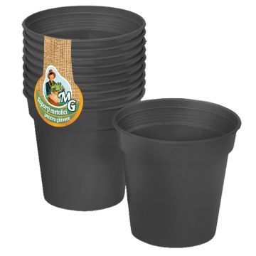 Set 10 Ghivece Productie culoarea negru, 10 CM