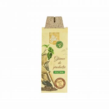 Set 12 ghivece biodegradabile patrate pentru germinare si sadire Dr.Soil, cu diametrul de 8 cm