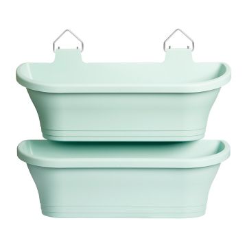 Set 2 jardiniere suspendate corsica vertical forest, culoare mint