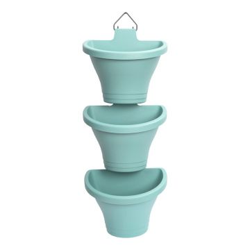 Set 3 ghivece suspendate corsica vertical forest, culoare mint