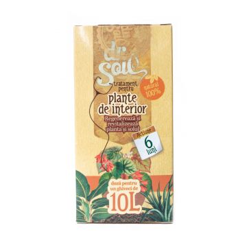 Tratament natural Dr.Soil cu biohumus, pentru plante de interior, doza pentru un ghiveci de 10L