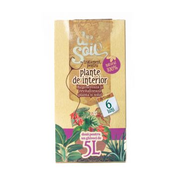 Tratament natural Dr.Soil cu biohumus, pentru plante de interior, doza pentru un ghiveci de 5L
