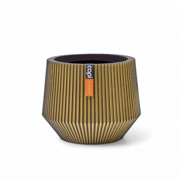 Vase cylinder geo groove 13*10 black gold