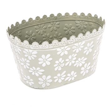 Ghiveci din metal Dakls Daisy, înălțime 14,5 cm, verde