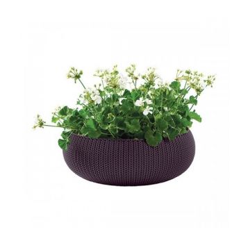 Ghiveci impletit de mari dimensiuni Cozies L Violet inchis