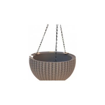 Ghiveci suspendat din rattan - Hanging Sphere Mocca