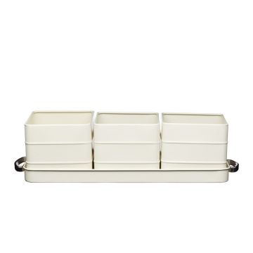 Set ghivece pentru mirodenii Kitchen Craft Living Nostalgia, crem
